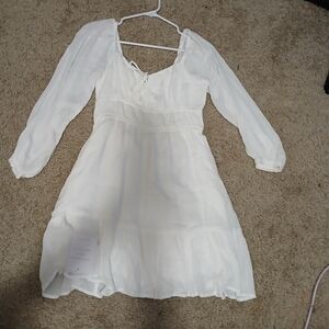 Hollister White Long Sleeve Dress